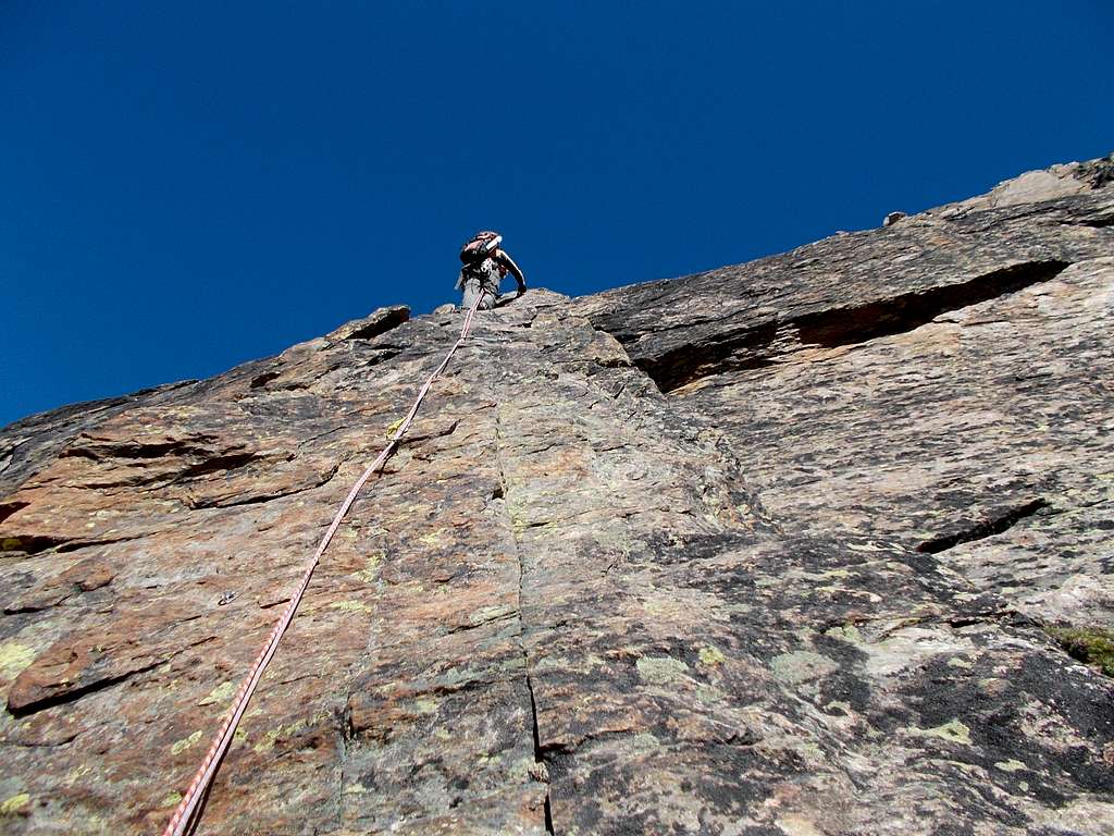 Climbing the second pitch