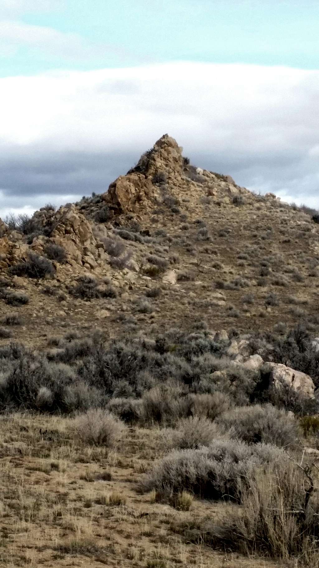 Pyramid rock along the rocky ridge