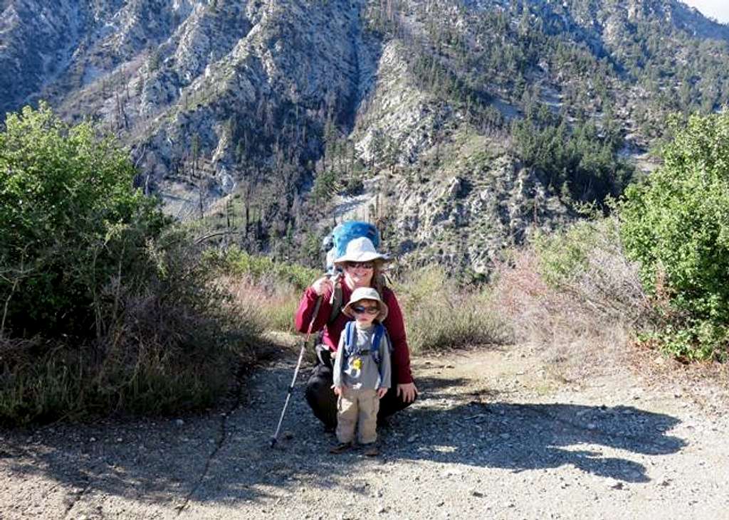 his first backpacking trip