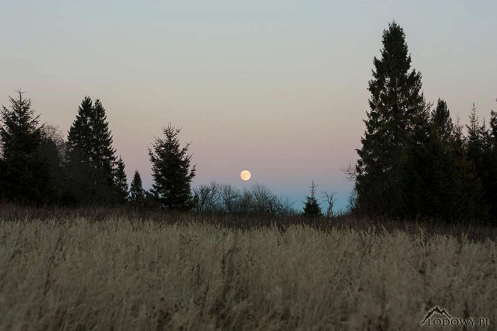 Moonrise over Uzhok pass