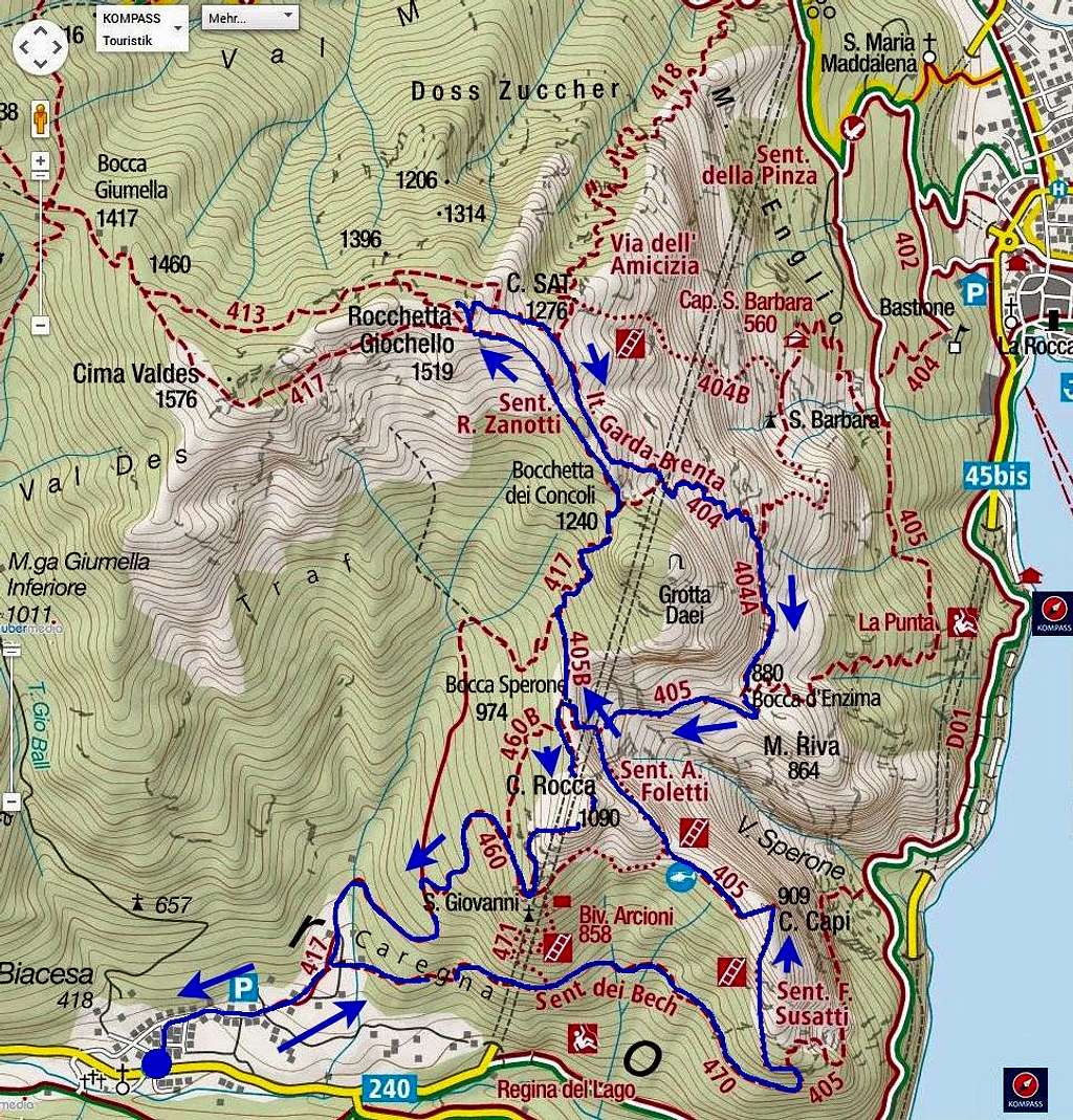 Cima Rocca map