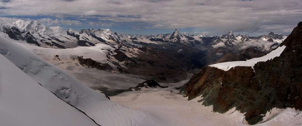 Walliser Alps panorama from near the Adlerpass