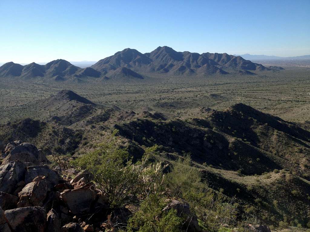San Tan Mountain High Point as seen from Goldmine Saddle