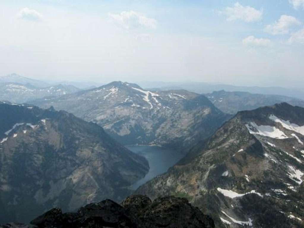Bass lake and surrounding peaks from St.Joseph peak