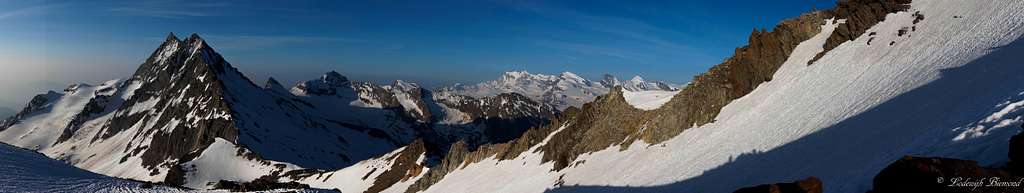 Portjengrat and Monte Rosa Panorama from the SE-ridge