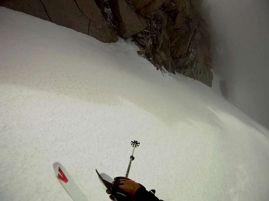 Skiing the top of the south couloir of Cloud Peak, June 23, 2013