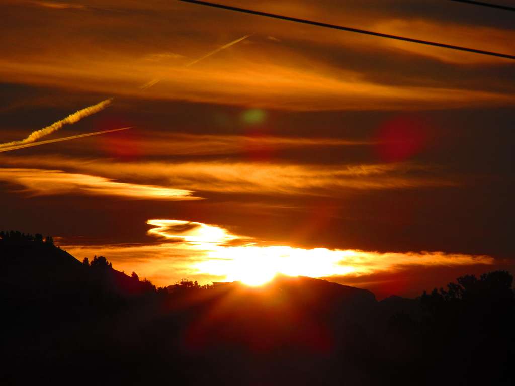 Fiery sunset at Veysonnaz