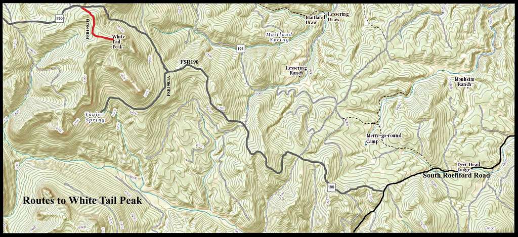White Tail Peak Route Map