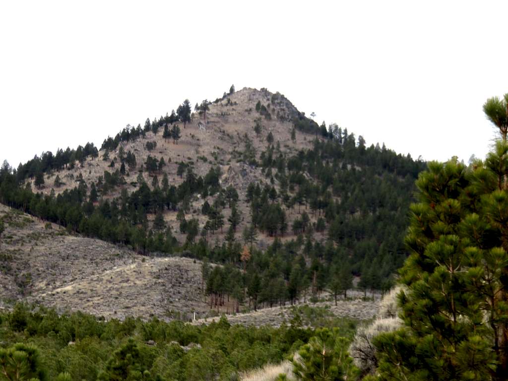 Zoom shot of Balls Canyon Pyramid from the east