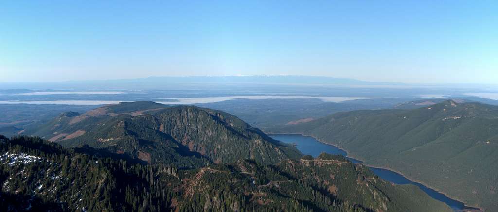 Puget Sound, Olympics, and Tolt Reservoir from Mount Phelps