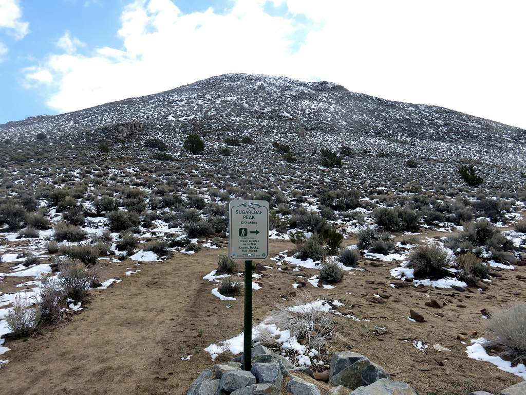Trail sign to the summit road