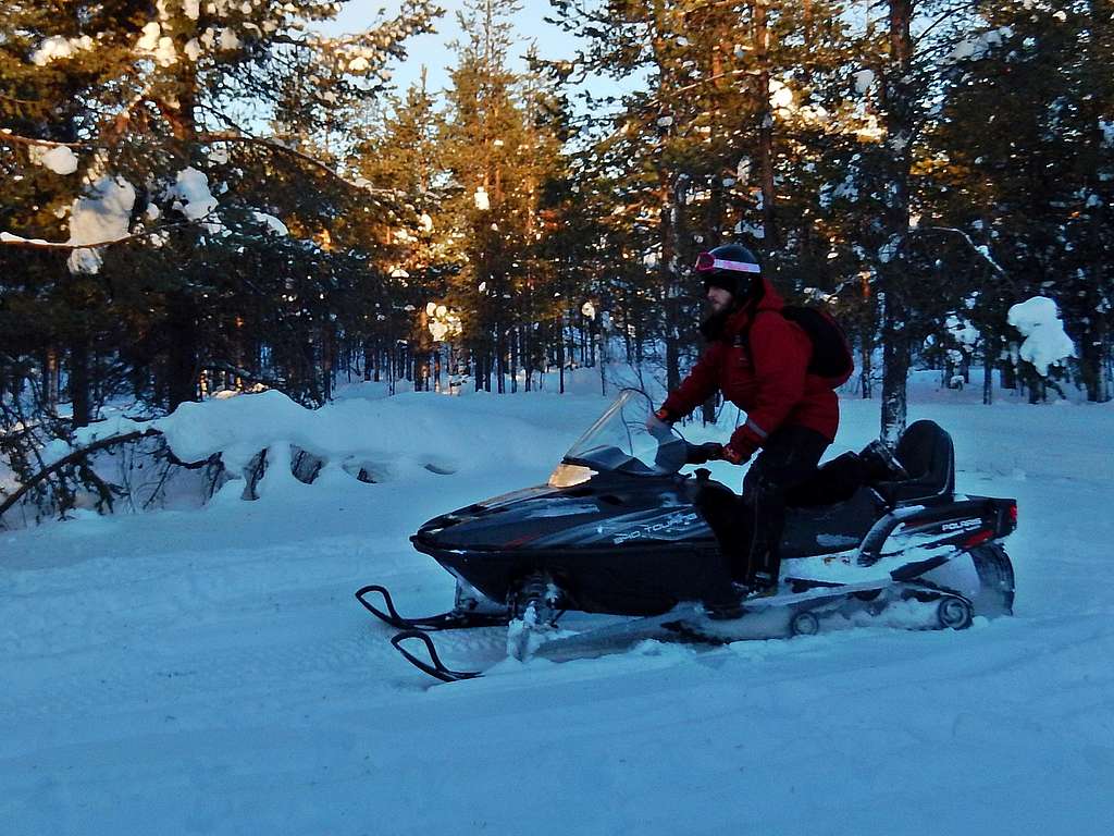 Arctic snow-mobile expedition