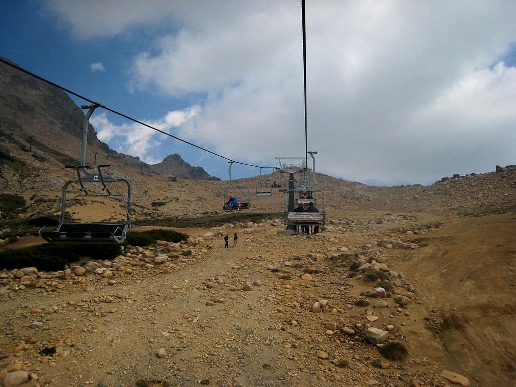 Riding the Cerro Catedral ski lift
