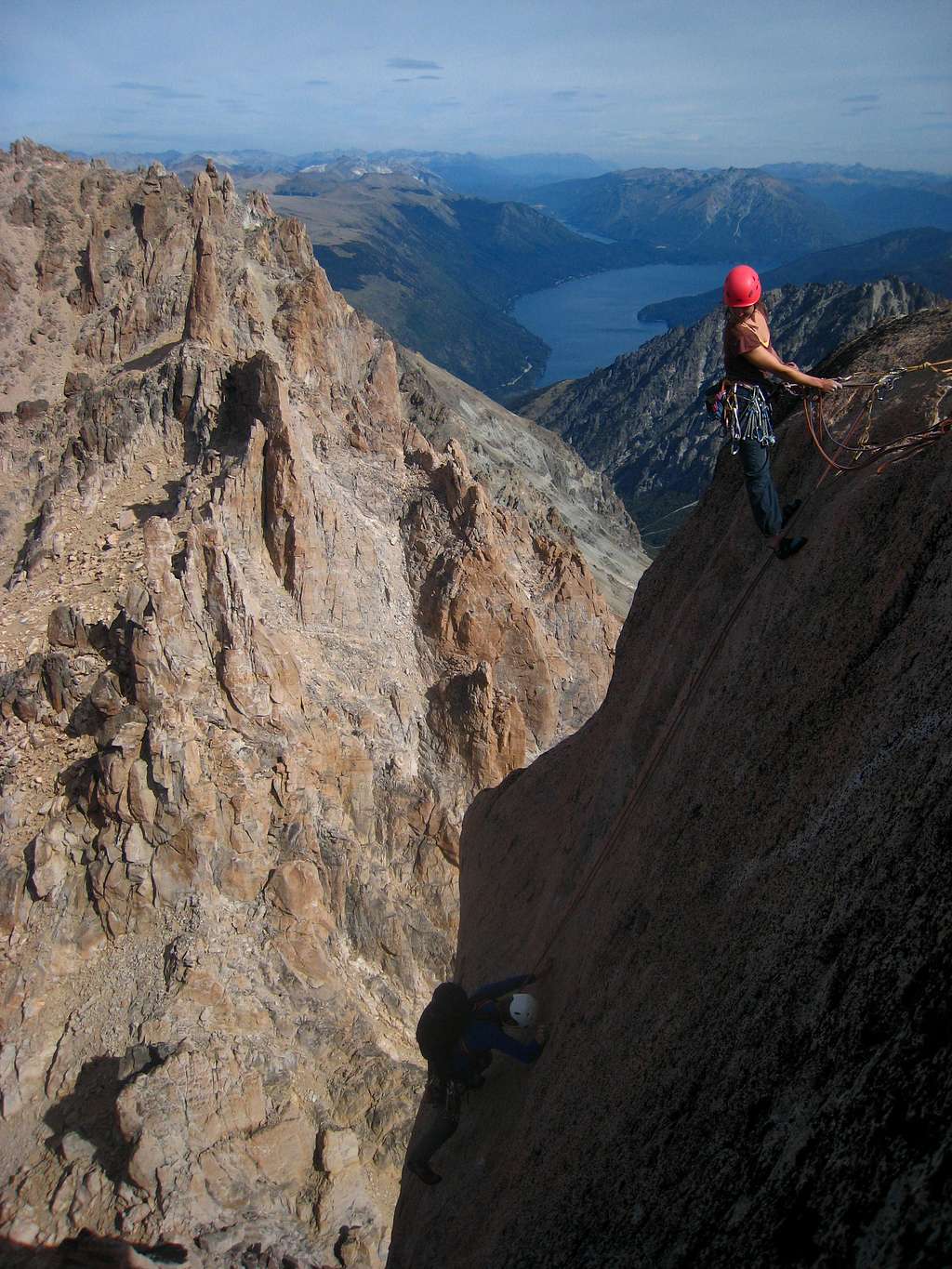 Climbers finishing the last pitch of Torre Principal