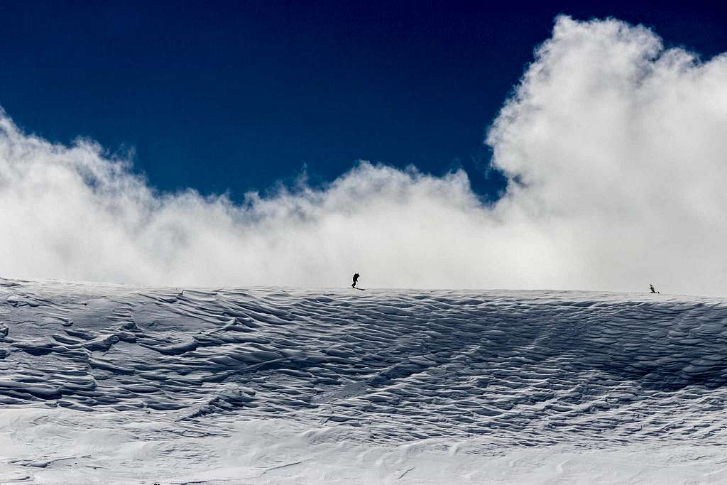 Bruce getting on his skis