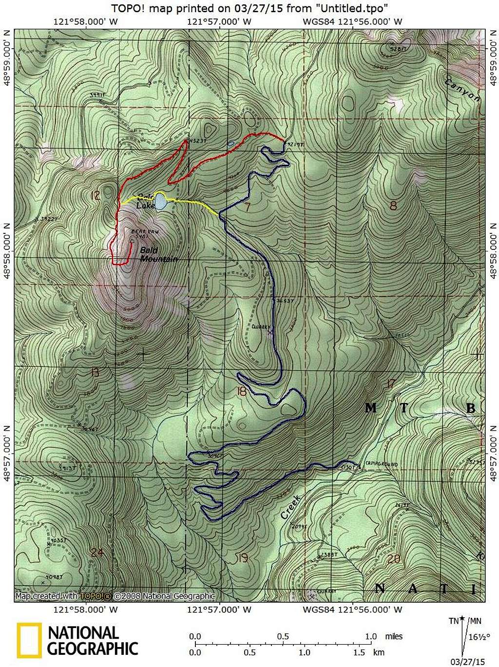 Bald Mountain route map