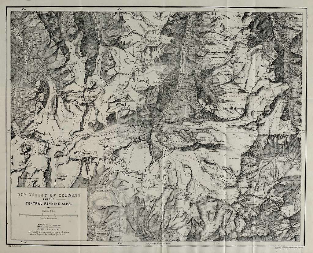 Carte de la vallée de Zermatt