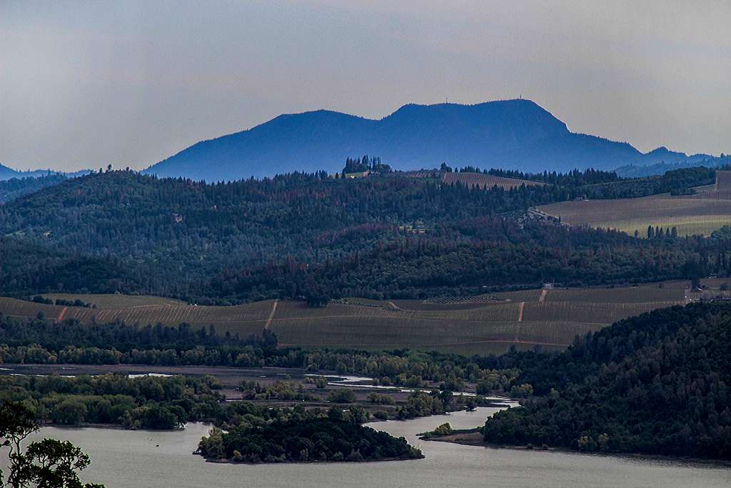 Mt. St. Helena looms above east Clear Lake