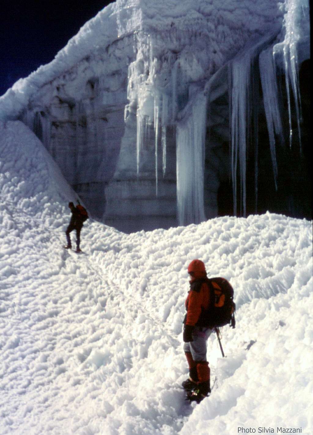 Ice-cave on Ishinca NW route
