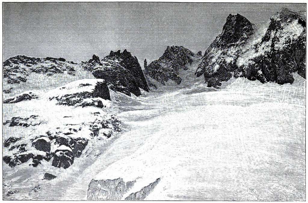 Col du Tacul from glacier de Leschaux