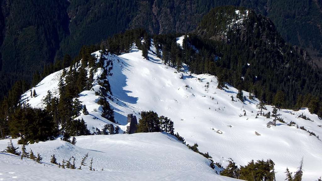 Looking down the West Ridge route on Hubbart Peak