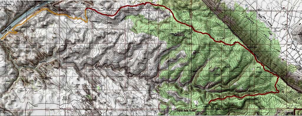 Map of Porcupine Rim Trail