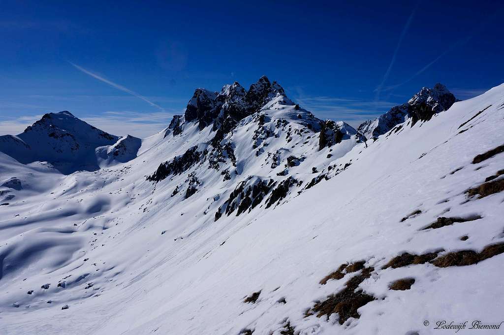 Flimspitze (2928m), Burkelzpitzen (2933m) and Vesulspitze (3089m)