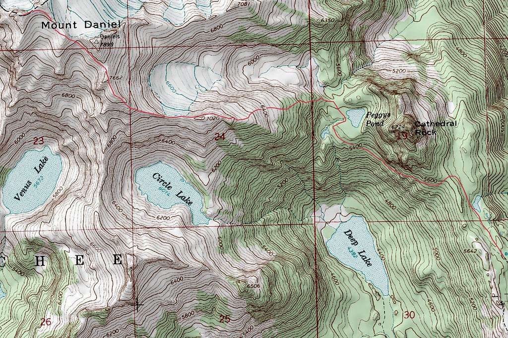 Mount Daniel Topographic Route Map