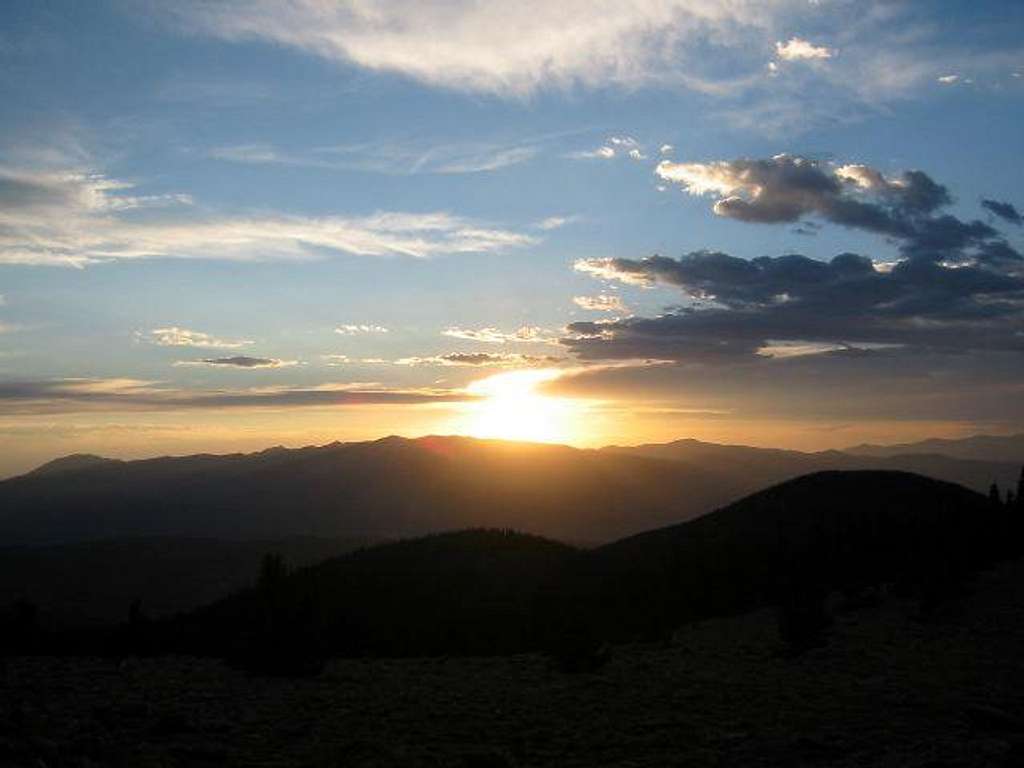 Sunset over Wheeler Peak as...