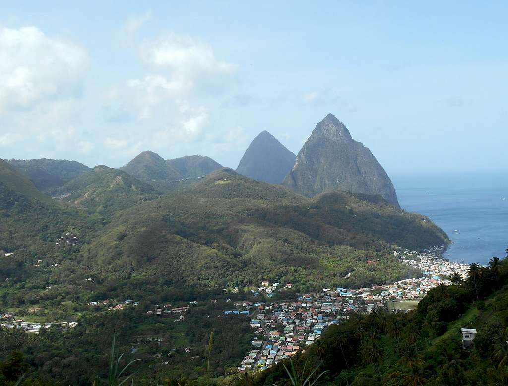 The Pitons and Soufrière