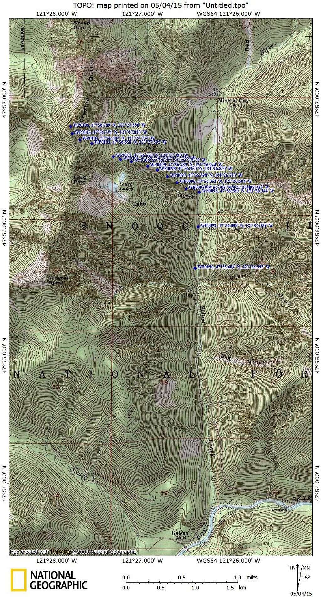 South Crested Butte route map
