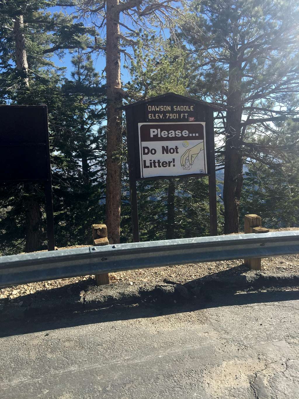 Sign at Dawson Saddle