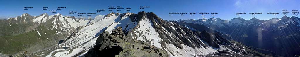 Annotated Hangerer summit panorama