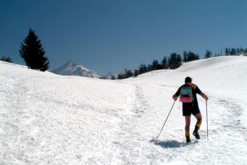 Snowshoeing By the Hill toward Court des Bard 2003