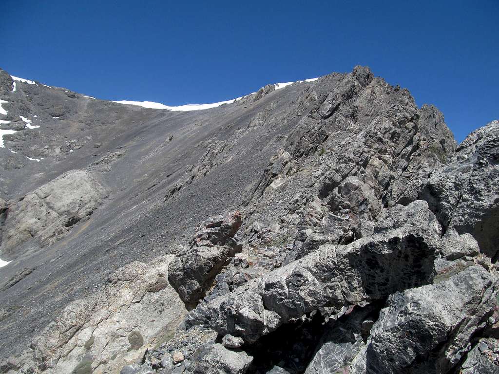 scree ascent to the top
