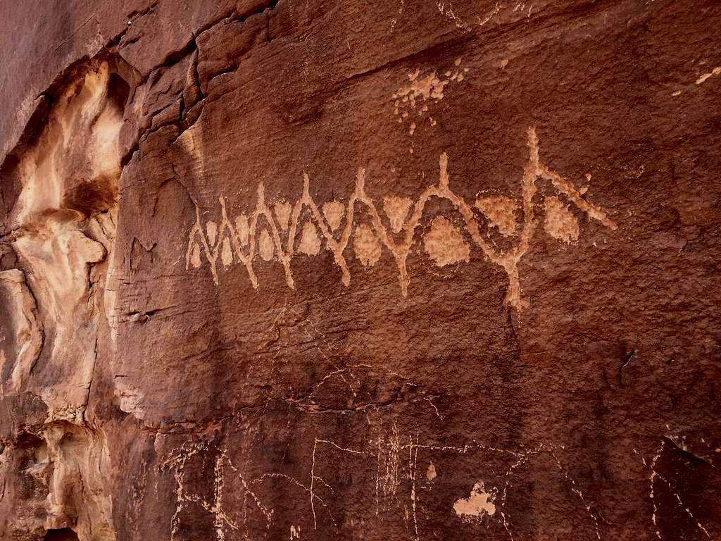 Progressive petroglyphs at Hidden Valley trail