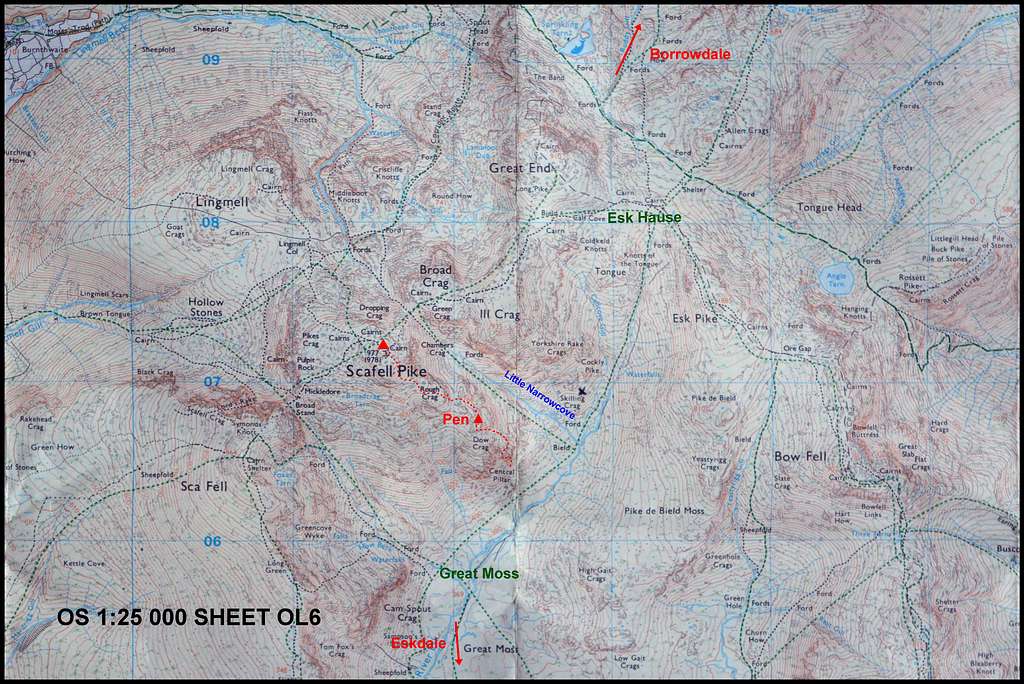OS Map Scafell Pike