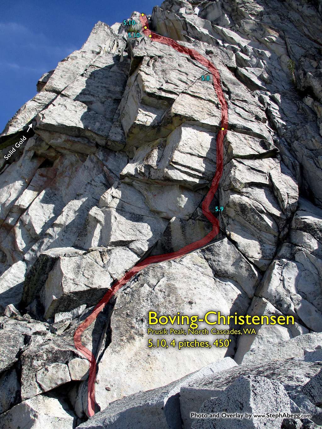 Route Overlay Boving-Christensen Prusik Peak