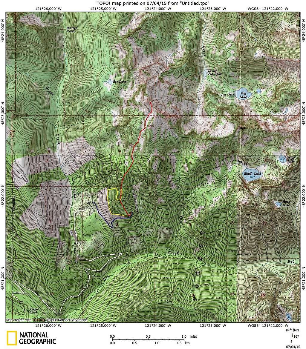 Bettys Peak route map