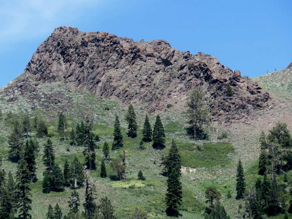 Zoom shot of south face of Silver Peak-West Peak