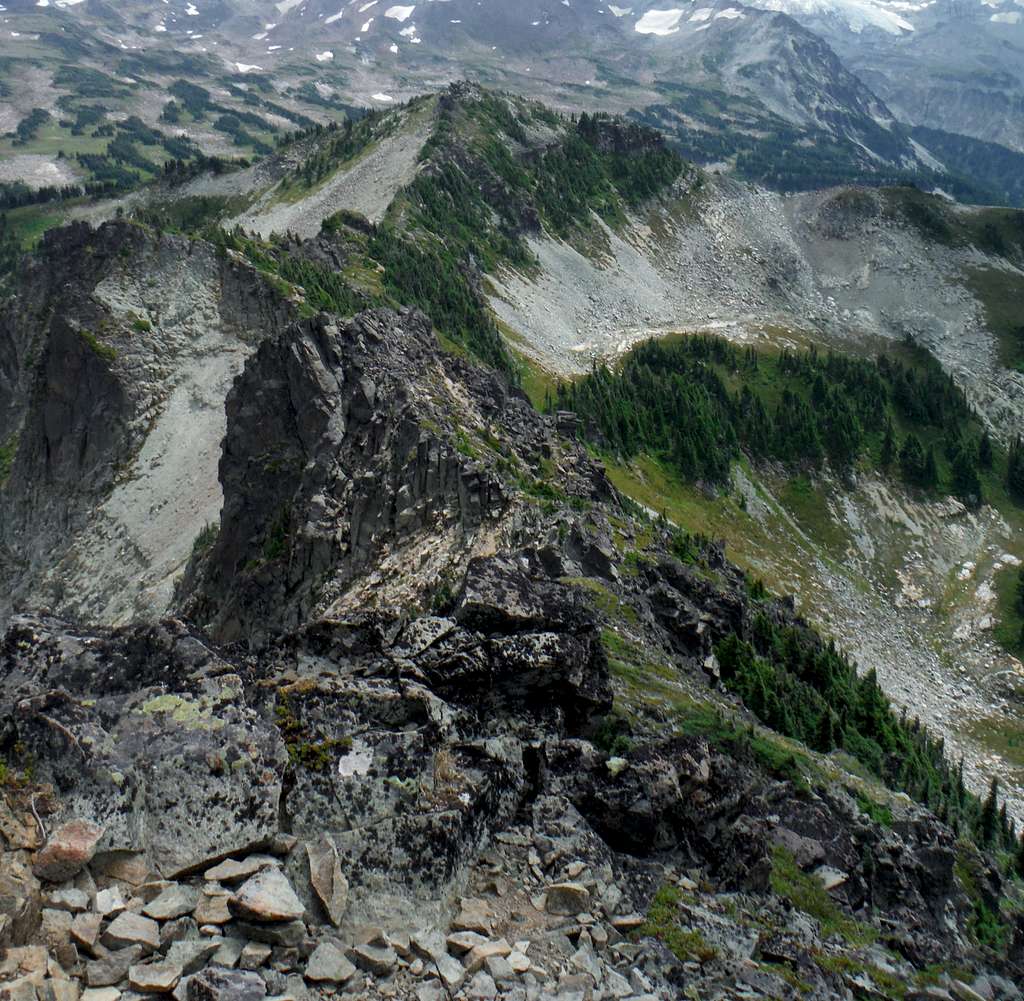 Looking down the ridge from East Fay Peak