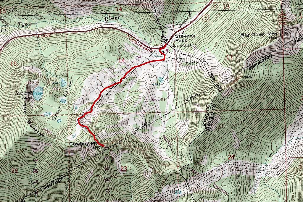 Cowboy Mountain Route Map
