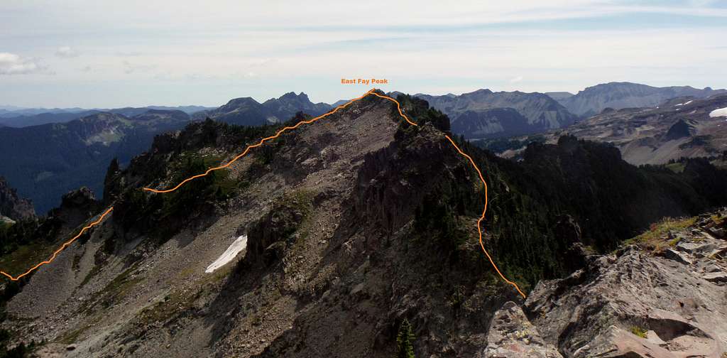 The traverse from Fay Peak
