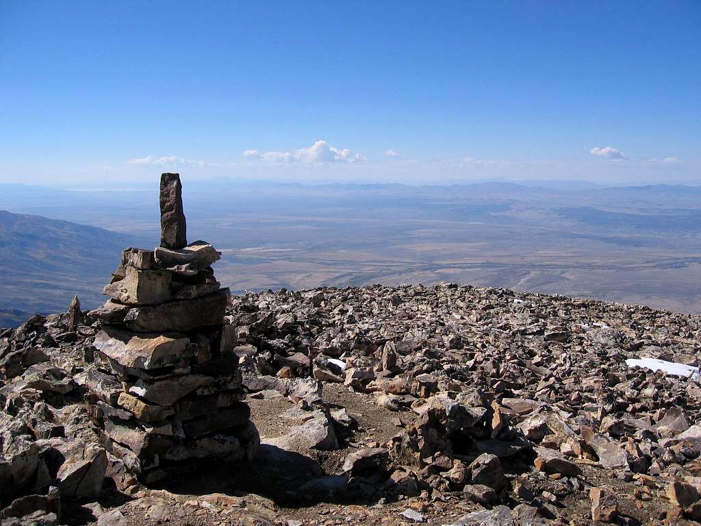 Cairn structure atop Ruby Dome