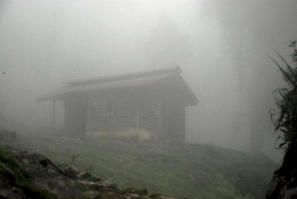 Hut in clouds