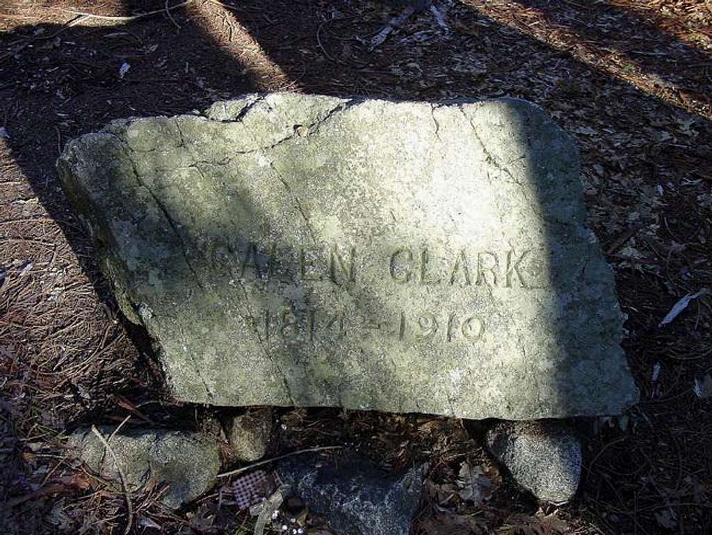 Galen Clark's headstone, half...
