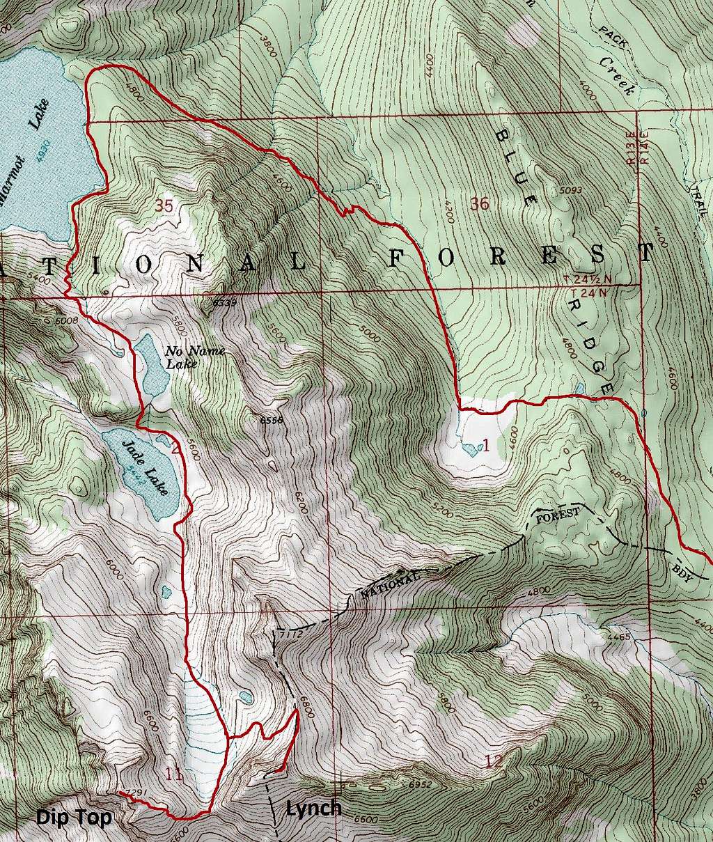 Dip Top / Lynch Routes Map