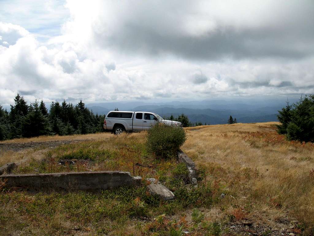 Parked at the western summit area