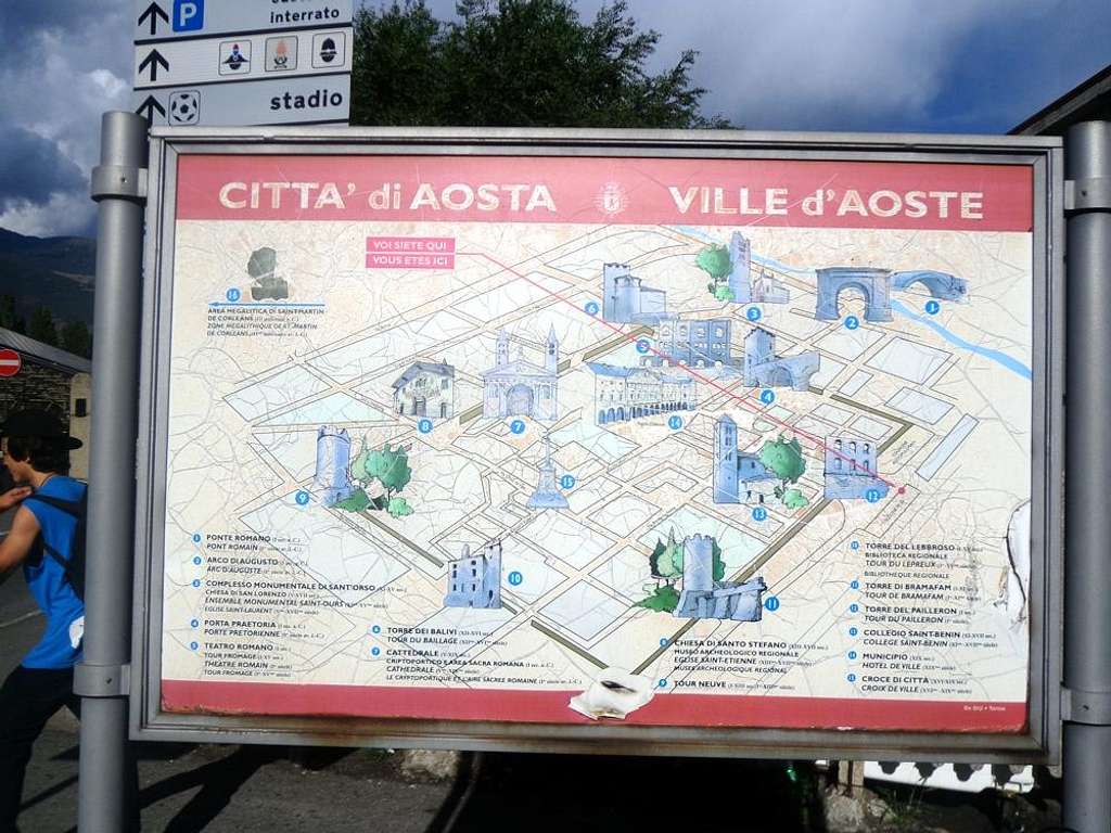Sculptures Alpine / 2 Aosta City historical plan 2015