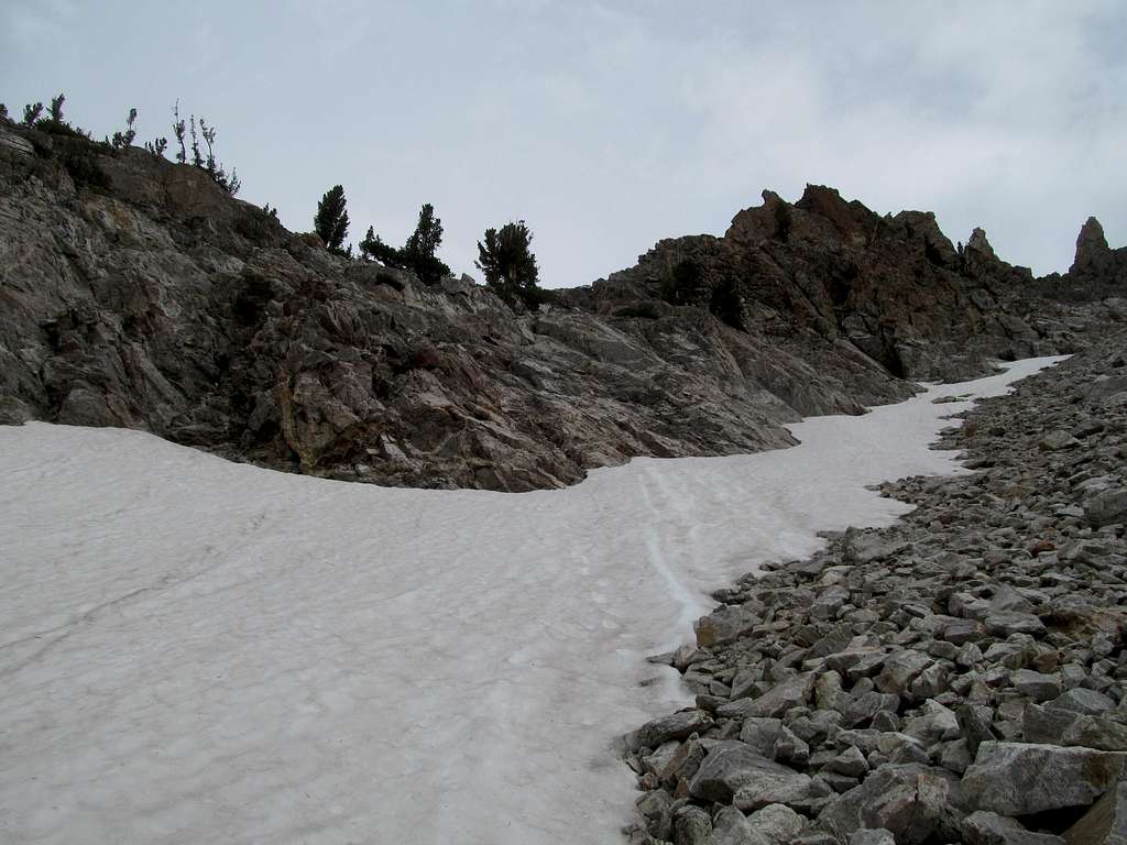 looking back up the headwall